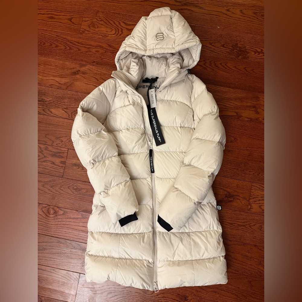 Aritzia Cream Puffer Jacket